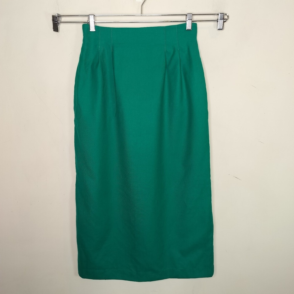 Vintage Contempo Wool Maxi Skirt High Waist Pleated